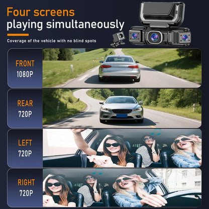 BCUOZ 360° Car Dash Cam System – GPS, WiFi, Front & Rear + Inside View