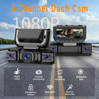 BCUOZ 360° Car Dash Cam System – GPS, WiFi, Front & Rear + Inside View