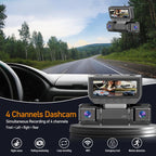 BCUOZ 360° Car Dash Cam System – GPS, WiFi, Front & Rear + Inside View