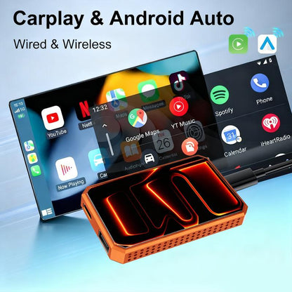 MAKASRI Wireless CarPlay & Android Auto 4-in-1 AI Box